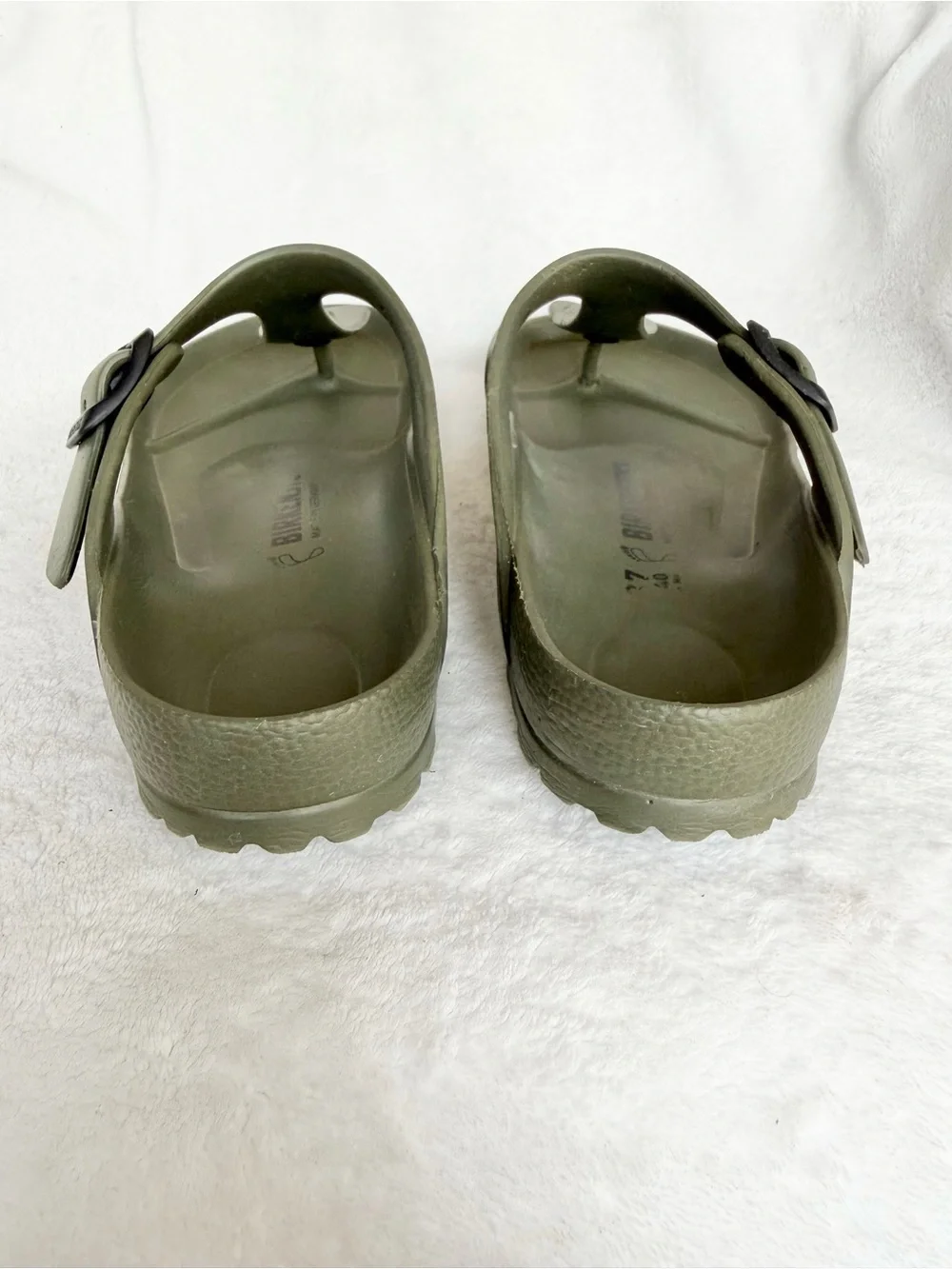 Birkenstock Sandals Mens 37 Olive Green Gizeh EVA Thong Flip Flop Casual Buckle